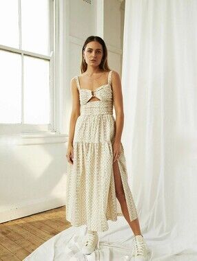 Mon Renn Basket Midi Dress‎ Cut Out Size M